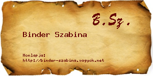 Binder Szabina névjegykártya