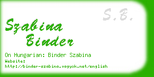 szabina binder business card